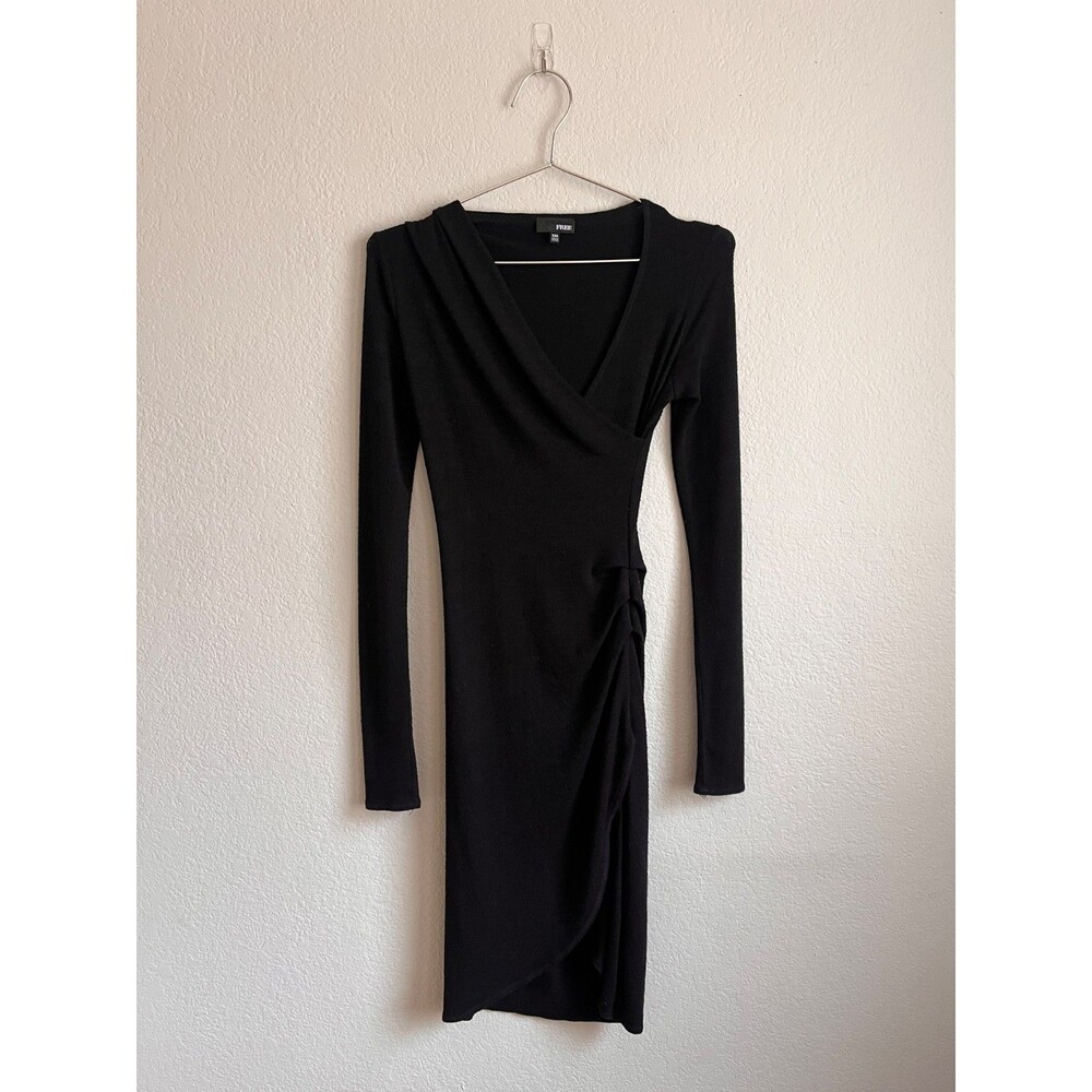 Wilfred Free Aritzia Klum Faux Wrap Dress in Black Size XXS
